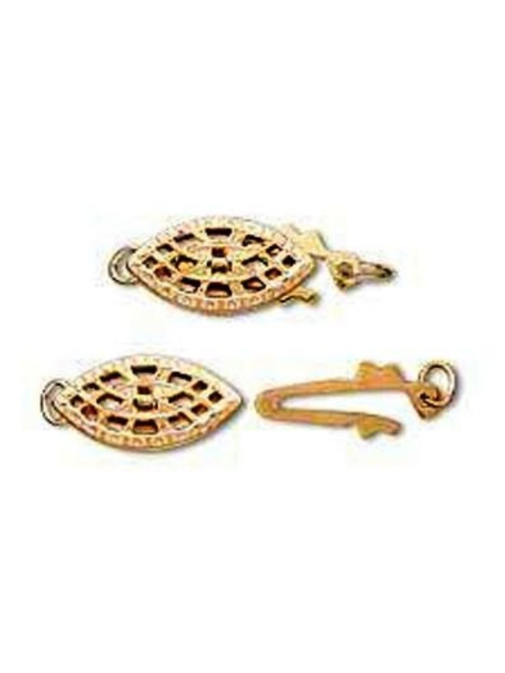 THREE Perfect  Small GOLD FILLED Filigree Fishhook Pearl Clasps-Beautiful! 15mm